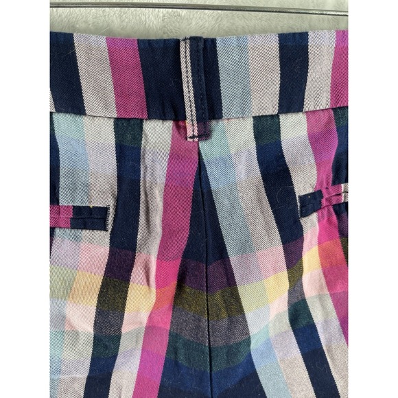 J Crew Vibrant Plaid Women's 5" Shorts Size 10 Reimagined Summer '22 EUC Cotton - Picture 8 of 11